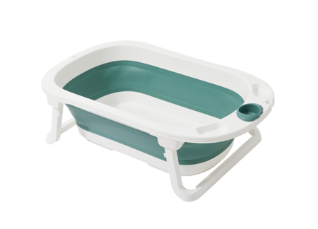 KidEasy foldable baby bathtub shown on a plain white background, highlighting its compact and portable desig