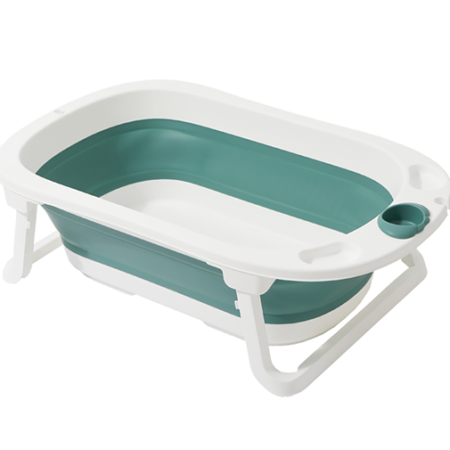 KidEasy foldable baby bathtub shown on a plain white background, highlighting its compact and portable desig