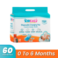 KidEasy disposable changing pads for babies, 0-6 Months 60 pack with 13 x 18 inch pads